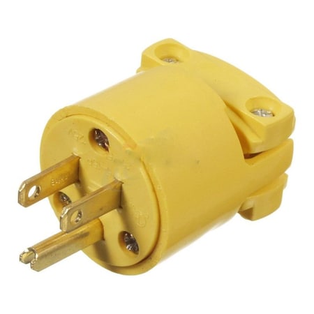 15 AMP Round Yellow 3-Wire Plug Plastic